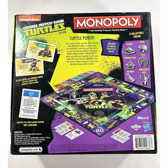 Monopoly TMNT Nickelodeon 2014 Teenage Mutant Ninja Turtles Board Game - Picture 2 of 12